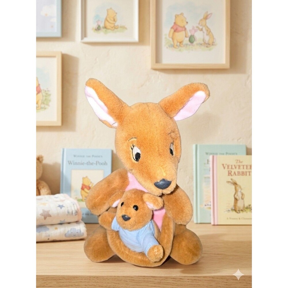 Walt Disney Company 11" Kanga and Baby Roo Plush Toy Winnie the Pooh Kangaroo
